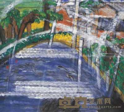 林天行 1996年作 桥 镜心 59×45cm